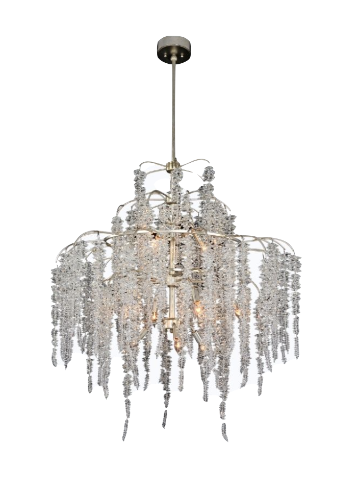 Cascading Crystal Twelve-Light Chandelier