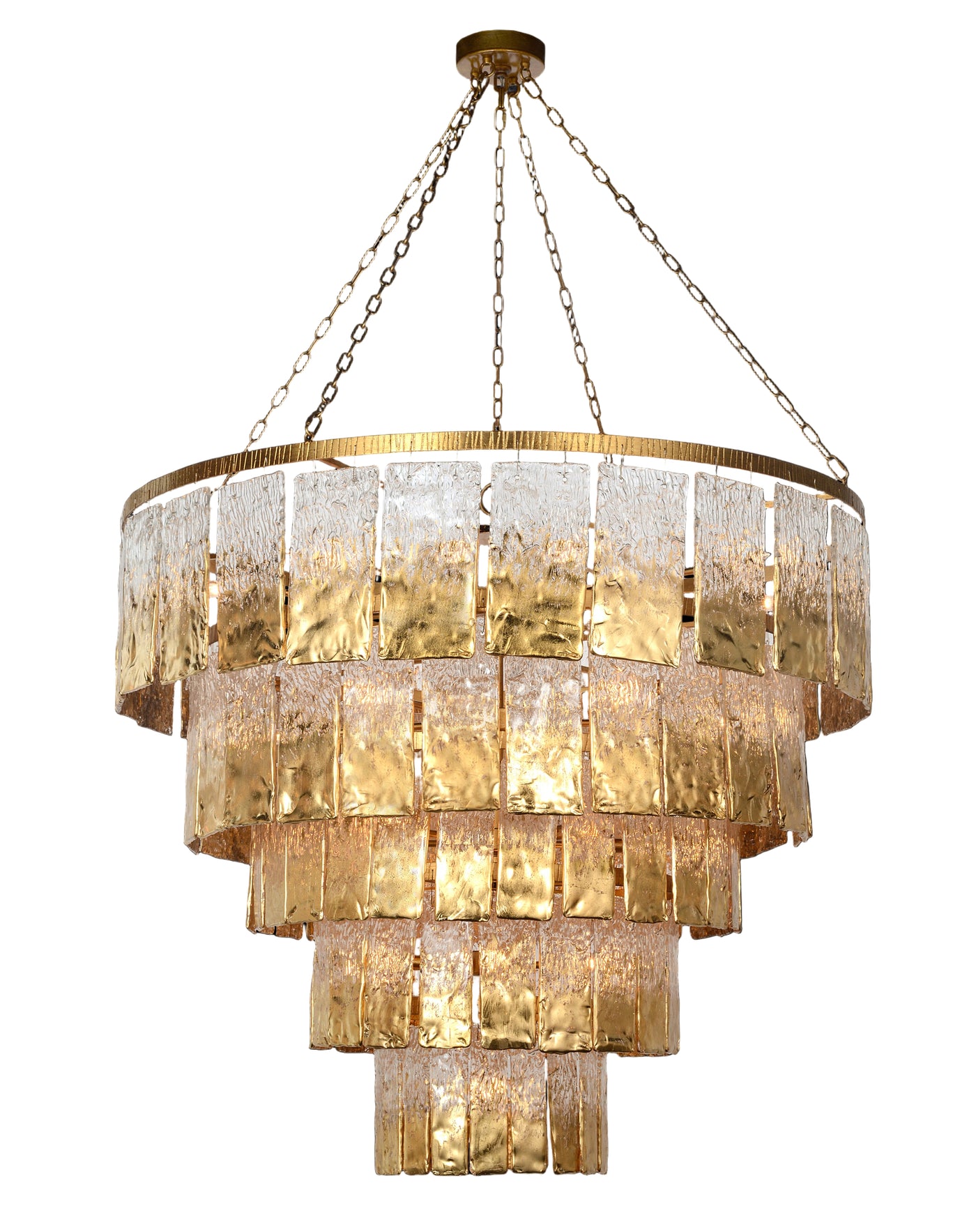 Solenne Glass Chandelier In Gold