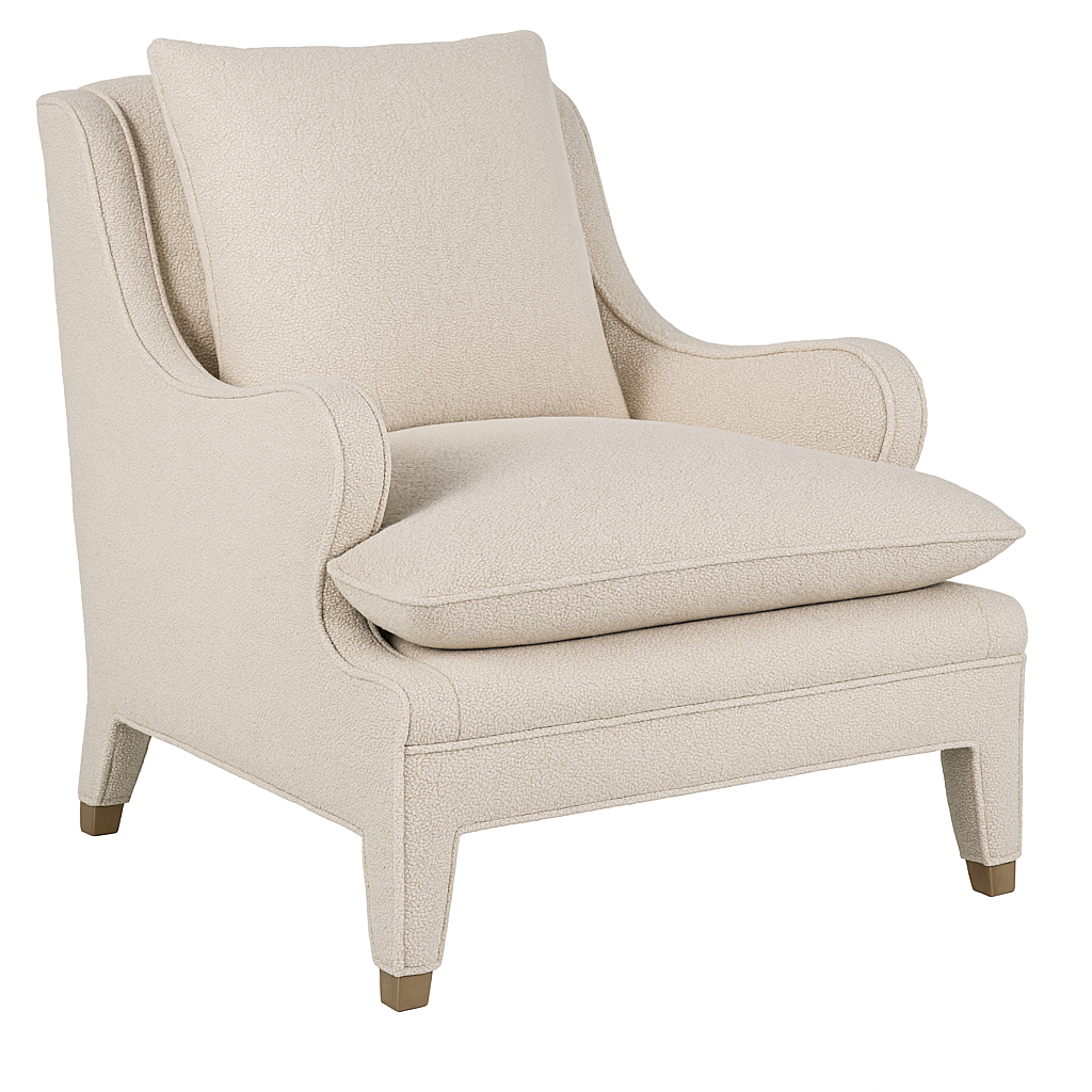 Sophie Lounge Chair in Cream Boucle