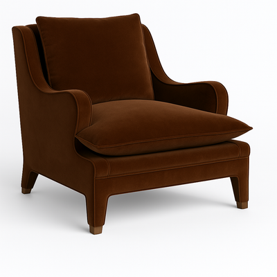 Sophie Lounge Chair in Yam Velvet