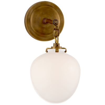 Katie Small Acorn Sconce with White Glass