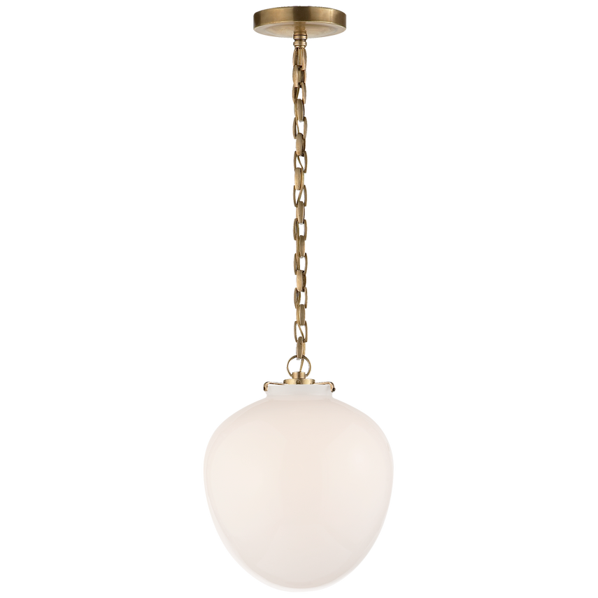 Katie Acorn Pendant with White Glass