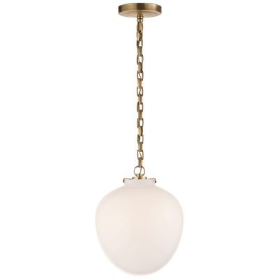 Katie Acorn Pendant with White Glass