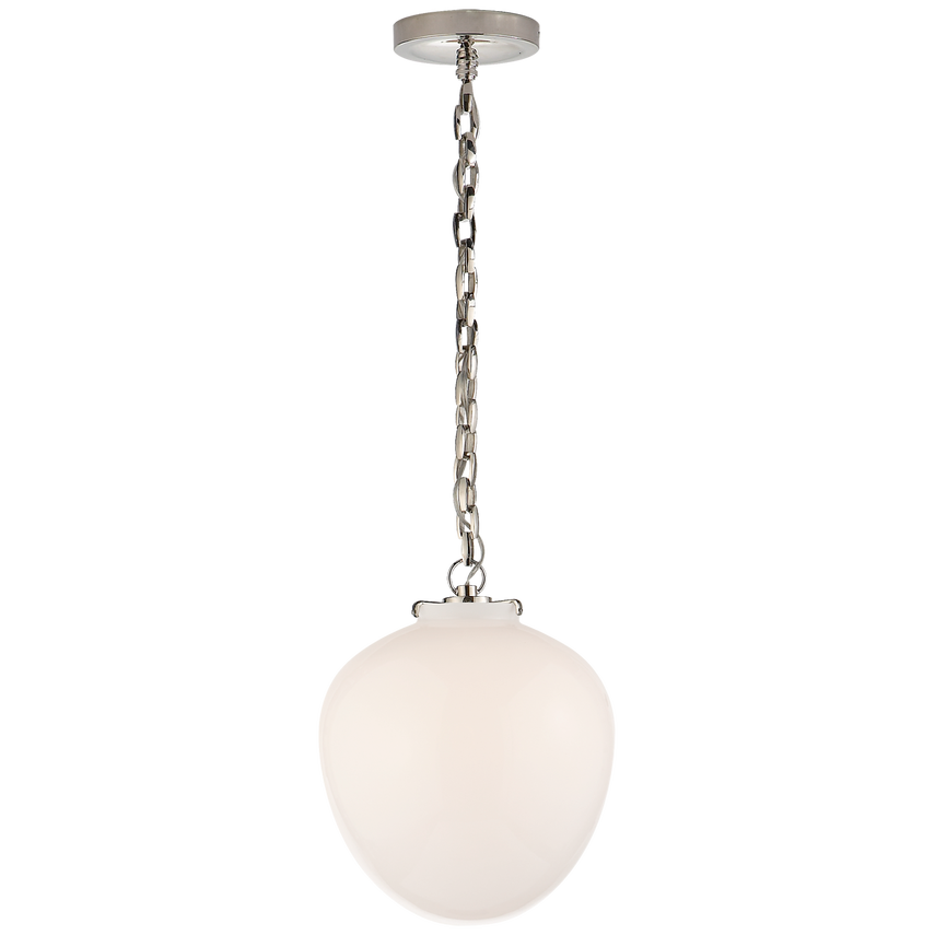 Katie Acorn Pendant with White Glass