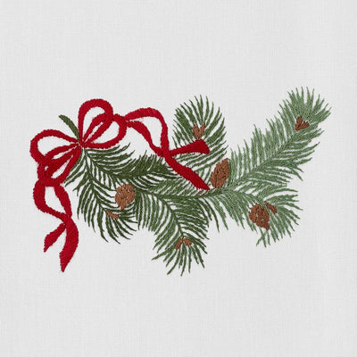 Pine Bough Ribbon Hand Towels, Set of Two