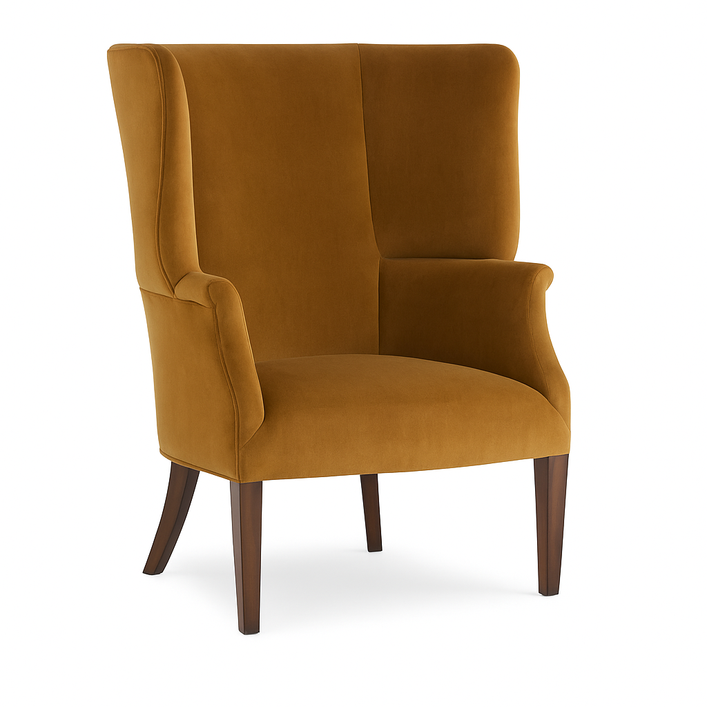 Winslow Wing Chair in Gold Mohair