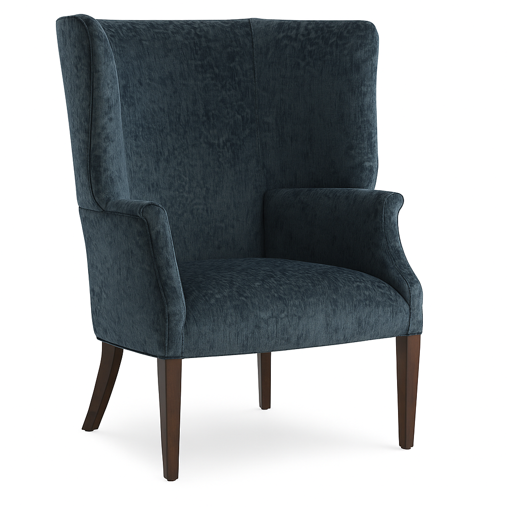 Winslow Wing Chair in Storm Velvet