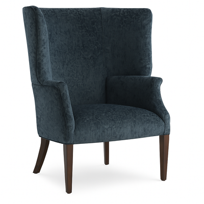 Winslow Wing Chair in Storm Velvet