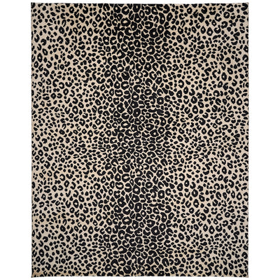 Iconic Leopard Hand-Knotted Rug -Graphite