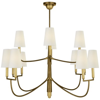 Farlane Large Chandelier with Linen Shades