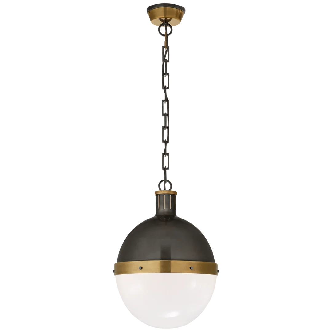 Hicks Large Pendant with White Glass