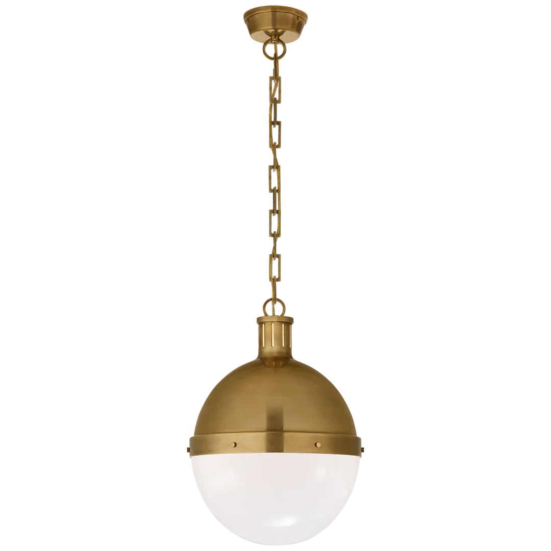 Hicks Large Pendant with White Glass